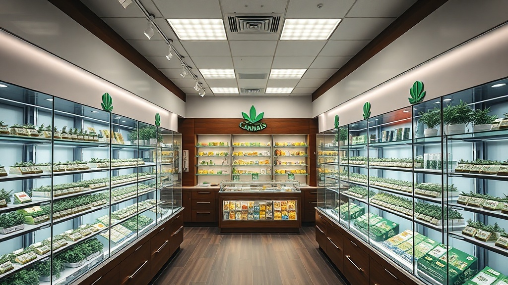 Modern legal cannabis dispensary retail interior